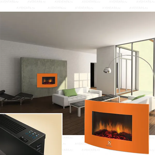 Электрический камин Electrolux EFP/W-1200URLS (оранжевый)