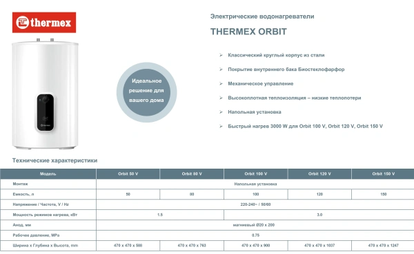 Водонагреватель Thermex Orbit 50 V