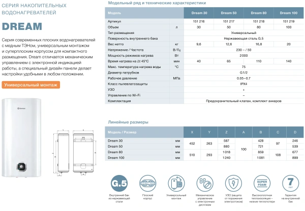Водонагреватель Thermex Dream 30