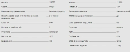 Водонагреватель Thermex Orbit 120 V
