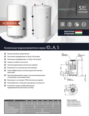 Водонагреватель Hajdu Aquastic ID 40A