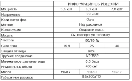 Водонагреватель Atmor New 7 кВт душ+кран