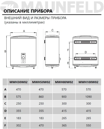 Водонагреватель MAUNFELD MWH50W02