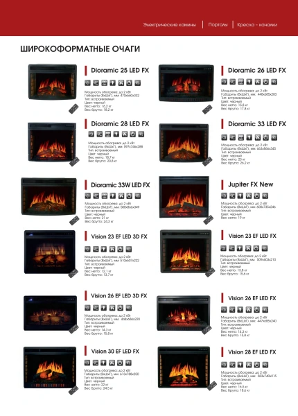 Электрический камин Royal Flame Vision 28 EF LED FX