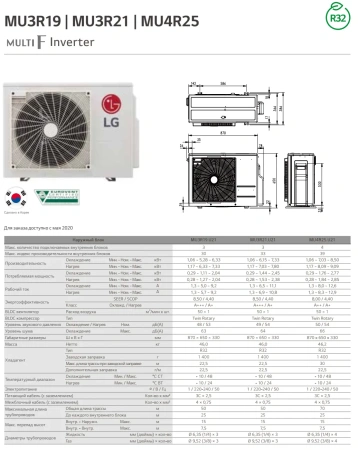 Кондиционер Наружный блок мульти сплит-системы LG MU3R19