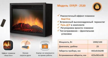 Электрический камин Electrolux EFP/P-2520